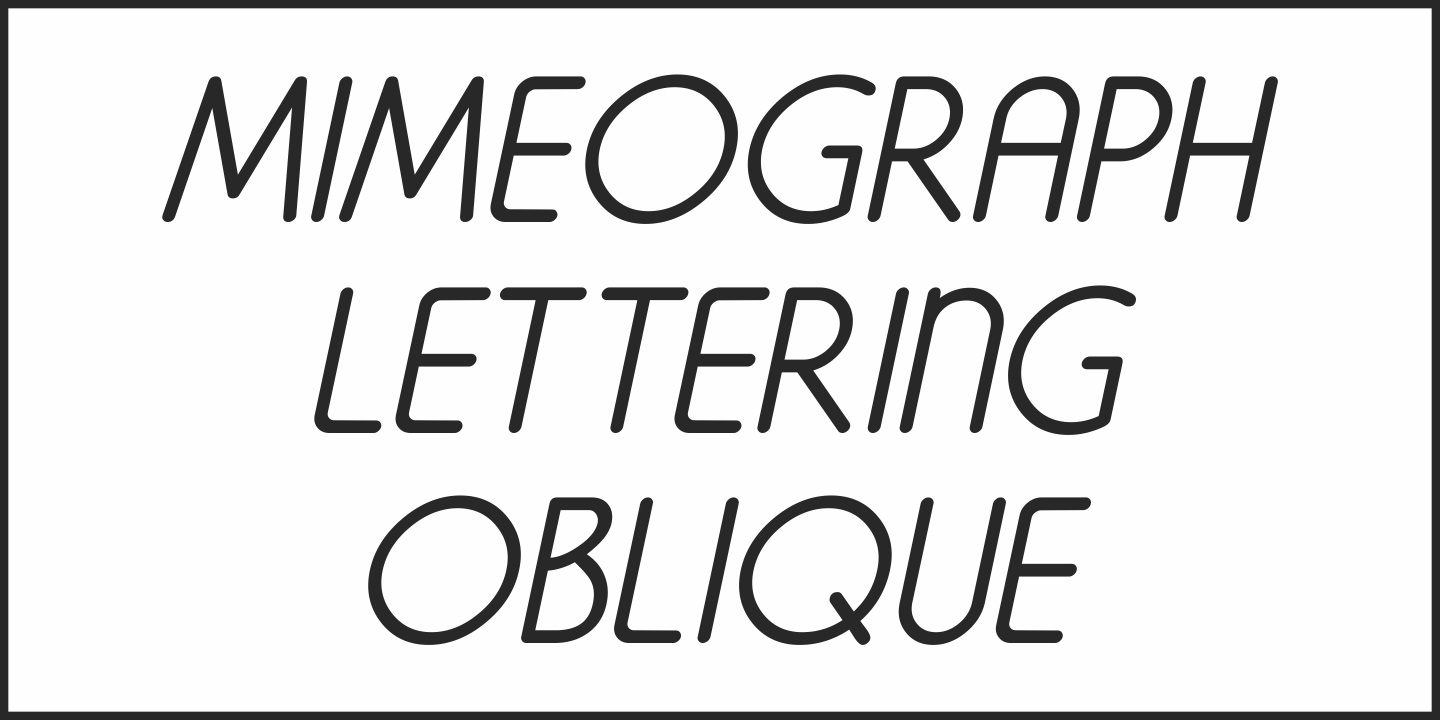 Mimeograph Lettering JNL